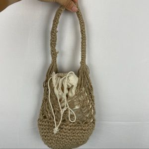 Zara mini straw soft handbag with lining